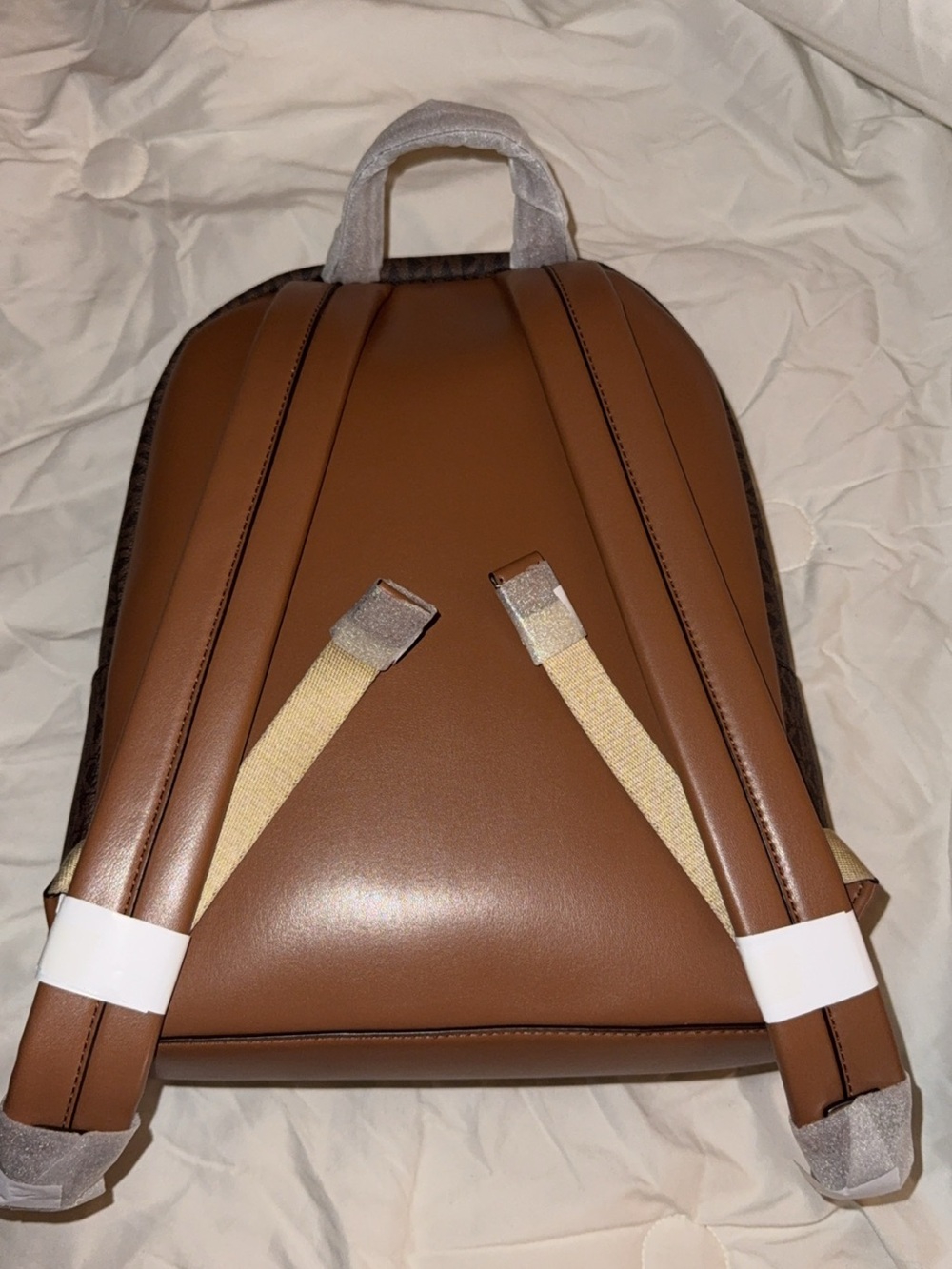 Michael Kors Dark Brown MK Logo Backpack with Gold Hardware - Picture 2 of 2